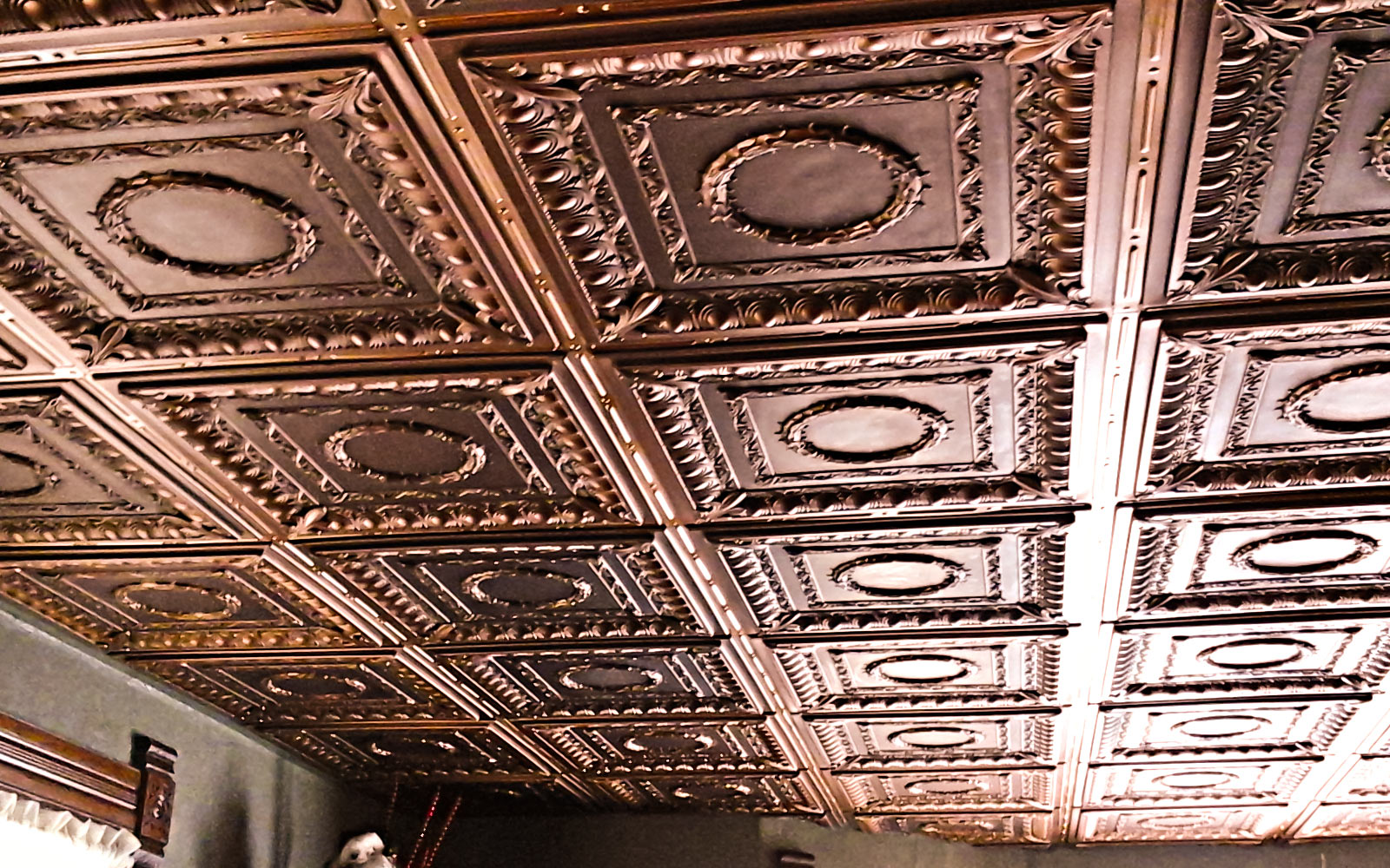 Antiqued Faux Metal Ceiling Tiles Isc, Metal Ceiling Tiles Installation